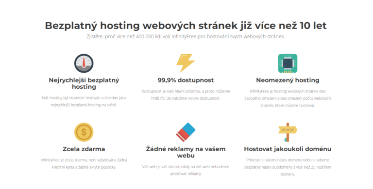 Hosting zdarma - Infinity Free